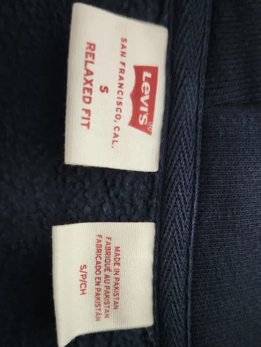 Levi's Navy Blue Hoodie with Yellow Logo - Men's